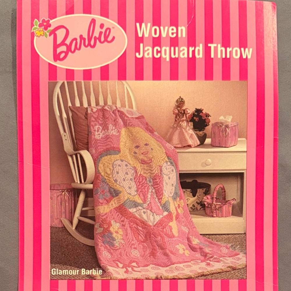 Barbie Pink Striped Jacquard Throw